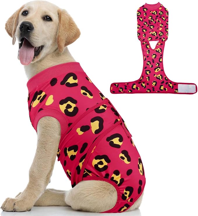 Kuoser Dog Recovery Suit After Surgery, Spay Neuter Surgical Suit for Dogs | Post Surgery Anti-Licking Dog Onesie Protects Wounds and Incisions, E-Collar & Cone Alternative Bodysuit for Female Male Dogs