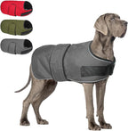 BEAUTYZOO Dog Winter Coat for Large Dogs Waterproof, Warm Reflective Great Dane Oxford Canvas Jacket, Fleece Dog Cold Weather Coats Windproof for Female Male Dogs, Grey L