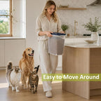 5-10 Lbs Airtight Cat Dog Food Storage Container, 8QT Compact Pet Food Bin | Plastic Food Container with Buckle-Lock Lid & Scoop for Dog, Cat, Bird Seed, Pet Food, Chicken, Dry Food, Rice, Cereal, Flour