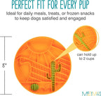 Messy Mutts Round Slow Feeder, 8 Inch, 2 Cup, Orange | 8 Inch Round Silicone Puzzle Slow Feeder For Dogs And Cats, Holds 2 Cups, Dishwasher Safe