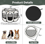 Siedihit Dog Playpen, Medium Dogs Tent Crates Cage Indoor/Outdoor | Portable Pop Up Dog Kennel Playpen with Carrying Case for Dogs/Cats/Rabbits(Cute, Medium)