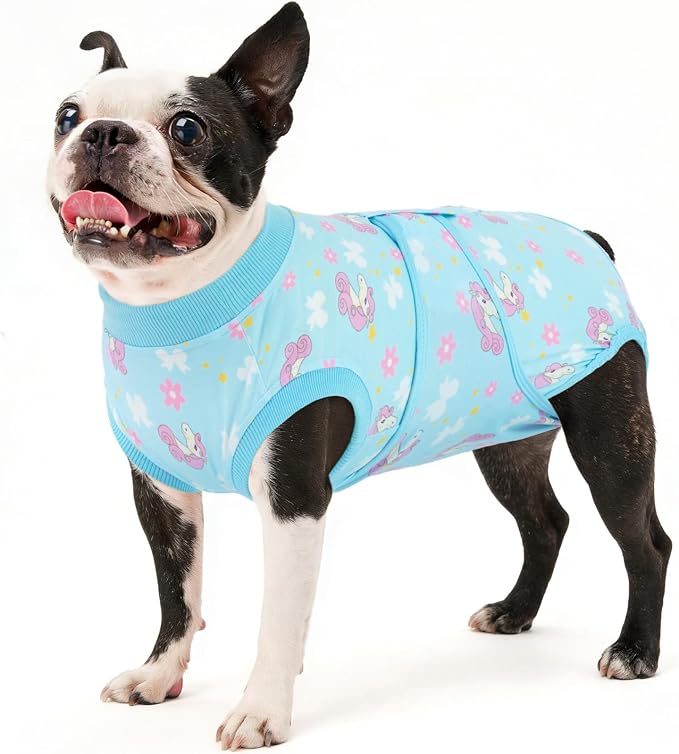 Kuoser Dog Recovery Suit After Surgery, Spay Neuter Surgical Suit for Dogs | Post Surgery Anti-Licking Dog Onesie Protects Wounds and Incisions, E-Collar & Cone Alternative Bodysuit for Female Male Dogs