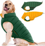 Lelepet Reversible Dog Coat Windproof Dog Jacket Lightweight Puffer Vest | Dogs Puffer Coat for Dogs Adjustbale Hook & Loop Pet Apparel Cold Weather Coats with Leash Hole, Chihuahua, French Bulldog, L