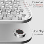 Double Wall Stainless Steel Lick Mat for Dogs & Cats - Chew Proof & Whisker Friendly, Non-Slip Base, for Calm Feeding & Anxiety Relief - Dishwasher Safe Slow Feeder Pad [1Pack]
