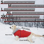Lelepet Dog Coat Waterproof Dog Jacket Fleece Vest with Adjustable Buckle | Reflective Winter Coats with Adjustable Hook & Loop Closure Cold Weather Coats for Small Medium Large Dogs,Leash Hole, XXXL