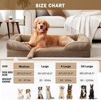 INVENHO Orthopedic Large Dog Bed, Washable Waterproof, Egg-Crate Foam Dog Couch Bed with Washable Removable Cover, Waterproof Lining and Nonskid Bottom