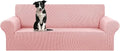 Stretch Oversized Couch Covers for Sofa Slipcover,Dusty Pink | 1-Piece Washable Sofa Cover (94"-110") 4-Seater Furniture Protector, Soft Jacquard Non-Slip Elastic Bottom for Dogs & Kids