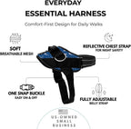 ShawnCo Essential Dog Harness, No-Pull Pet Vest with 3 Leash Clips, No Choke, Reflective, Adjustable and Padded, for Easy Walking and Training for Small, Medium and Large Dogs (White Sharks, S)