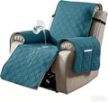 100% Waterproof Recliner Chair Cover, Non-Slip Washable Recliner Slipcover with Elastic Straps & Side Pocket, Stay in Place Furniture Protector for Dogs Cats Kids(Blue, 23)