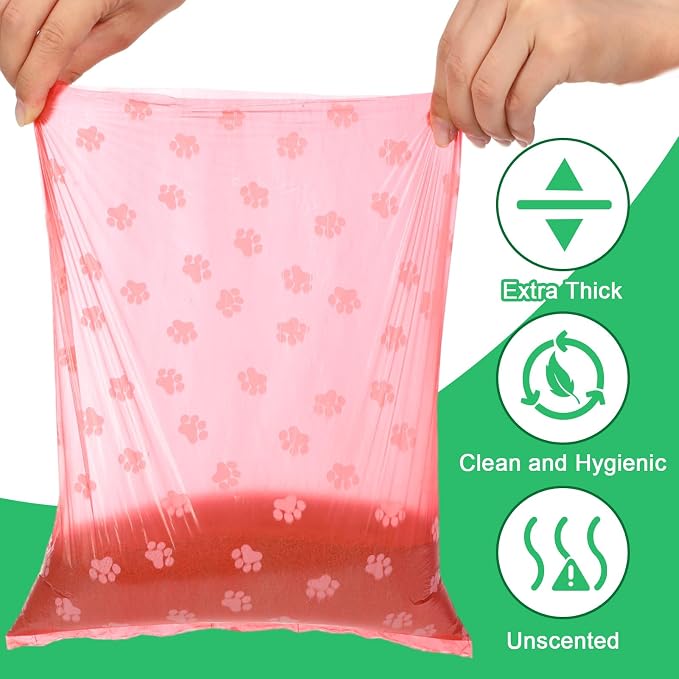 Thenshop 3000 Counts 200 Rolls Dog Poop Bag Plastic Dog Waste Bags Disposable For Doggie Pets Poop Outdoor Walking Travel Mixed Colors(Lovely Style)