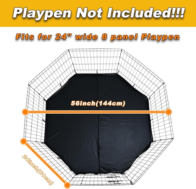 Folding Dog Playpen Indoor with Door Dog Playpen Metal Small Animal Kennels,8 Panels 24 "W x 24 "H for Indoor/Outdoor Small Medium Pet Yard