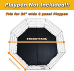 Folding Dog Playpen Indoor with Door Dog Playpen Metal Small Animal Kennels,8 Panels 24 "W x 24 "H for Indoor/Outdoor Small Medium Pet Yard
