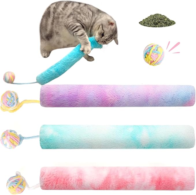 Cat Kicker Toy Large 3pcs, Cat Catnip Toys with Bell | Interactive Kitten Toys for Indoor Cats 14.6in/37cm
