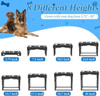 Raised Dog Bowl for Large Dogs,Elevated Dog Bowls Steel Dog Bowls for Food & Water (DB01H-BLACK, 20inch 1.5L)
