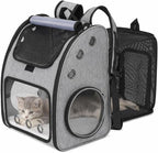 Expandable Cat Backpack Carrier for Small Cats/Dogs Airline Approved | Pet Carrier Backpack with Large Space/Breathable Mesh/Anti-Collapse,for Travel/ Hiking/Camping/Vet, Up to 18 lbs