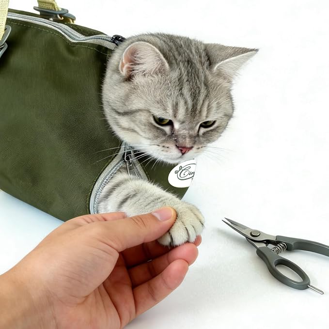 Cinf Cat Restraint Grooming Bag, Anti-Scratch Tool for Nail Trimming | Safe grooming restraint bag controls cat movement for bathing, nail trimming, injections and veterinary examinations