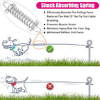 jenico Dog Tie Out Cable, 10/15/20/30/40/50/70/100/150FT Runner Cable with Swivel Hook and Shock Spring, Dog Leash Run Tether for Yard Outdoor and Camping,for Small to Medium Pets Up to 500 LBS
