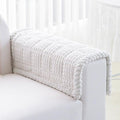 Couch Cover for Dogs Washable, Non-Slip Pet Couch Covers for Sofa, Fuzzy Dog Couch Cover Blanket, Thick, Soft, Plush Couch Cushion Covers for Sofa Protector (White, 27.6" x 27.6"/70 x 70cm)
