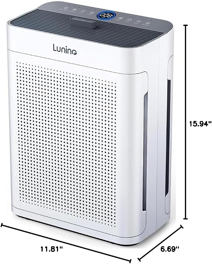 Air Purifiers for Home Bedroom Large Room up to 3000sq.ft in 30 Mins | LUNINO HEPA Double-Sided Air Cleaner with Washable Filter, PM2.5 Air Quality Display for Pets Dander, Smoke, Dust & Pollen