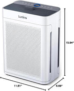 Air Purifiers for Home Bedroom Large Room up to 3000sq.ft in 30 Mins | LUNINO HEPA Double-Sided Air Cleaner with Washable Filter, PM2.5 Air Quality Display for Pets Dander, Smoke, Dust & Pollen