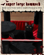 MUTTROS Gothic Cat Tree with Super Large Hammock, 45.7" Black Cat Tower with Coffin Bed, Cat Condo, Sisal Scratching Posts & Top Perch, Multi-Level Goth Cat Tree, Halloween, Black