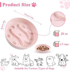 Ceramic Slow Feeder Dog Bowls,1.5 Cups Dog Food Dish for Medium& Large Dogs | 7.5 inch Puzzle Dog Food Bowl for Fast Eater, 28OZ, (Pink)