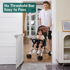 Babelio Baby Gate for Stairs & Doorways, 26-43" W 34" H Extra Tall| No Bottom Bar| Easy Installation| One-handed Operation| Auto-close| Hardware Mount (Drill Needed) Safety Dog/Pet Gate Indoor (White) | Easy Install| One-handed Opening| Auto-close| Dri...