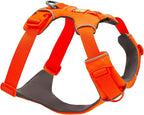 Ruffwear, Front Range Dog Harness, Reflective Soft Padded Everyday Harness with Dual Leash Clips, Adjustable and Lightweight Fit for Training or Walking for All Dogs, Blaze Orange, Medium
