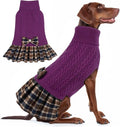KYEESE Dog Sweater Dress Turtleneck Thick Knit Pullover for Cold Weather | Stretchy Fit, Lightweight & Warm, Cozy Knit Comfort, Cute Bow Accent, Gentle on Sensitive Skin, Comfortable Daily Wear