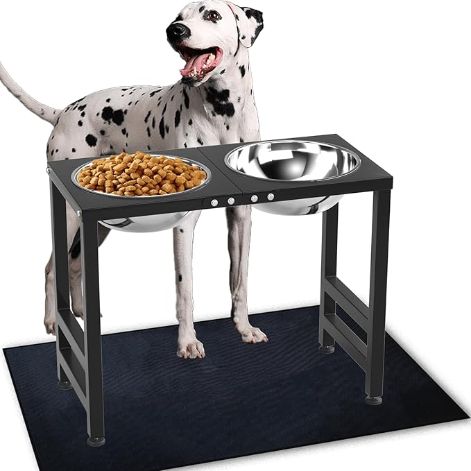 Metal Elevated Dog Bowls for Large Extral Large Breed Raised Dog Bowl Stand with Sprill Proof Mat and 3000ML Pet Bowls, 17" Tall Food & Water Feeder for Extra Large Breed