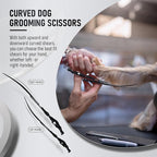 Purple Dragon Dog Grooming Scissors Set - Curved Chunkers | Stainless Steel, 7 Inch Black Shears, with Adjustable Screw, for Dogs and Cats