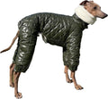 D Doggy Star Italian Greyhound Snowsuit Winter Thick Padded Coat Warm Outfits Jacket Turtleneck Clothes Whippet for Dog (3XL,Snowsuit Khaki)