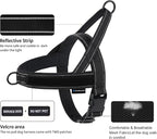 Annchwool No Pull Dog Harness,Heavy Duty Reflective Collar & Leash Set-Leash with Double Handle & Car Seatbelt Clip-Easy Control for Walking Training Medium Large Size Dogs(Black,XL)