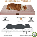 WNPETHOME Orthopedic XL Dog Beds Large Sized Dog, Waterproof Extra Large Dogs Bed with Removable Washable Cover, Multi-Needle Quilting Dogs Crate Bed