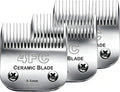 3PCS 4FC Blades Dog Grooming Blades Compatible with Andis/Wahl Dog Clipper | FDog Clipper Blades For Oster A5/Wahl KM Series Dog Clipper,Ceramic Blade & Stainless Steel Blade,Cut Length 3/8"(9.5mm)