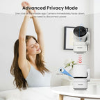 AMOROM Indoor Camera 2K, Alexa Camera for Baby/Elderly/Pet Monitoring | AI Smart Detection & Alarm, 2-Way Audio, Night Vision, 2.4G & 5G WiFi App Control, Cloud & SD Card Storage, 1 Pack