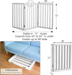 Dog Gate Indoor, Freestanding Dog Fence for The House, Doorways, Hallways,or Stairs,Pet Gate Foldable Wooden,Expandable 32" Height 3 Panels,White