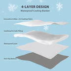 Cooling Blanket for Dogs - Q-MAX>0.4 Waterproof Pet Throw Blanket Bed Cover, Non-Slip Dog Blankets for Couch Protector, Washable Furniture Cover for Summer, Pearl Blue,30x70