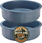 Pet Crock Bowl - 2 Pack – Thick Durable Plastic (Blue, 96oz Jumbo) Non-Tip Food & Water Dish for Dogs, Cats - Indoor/Outdoor - Chew Resistant, Easy Clean BouldrBowl from Healthy Surplus®