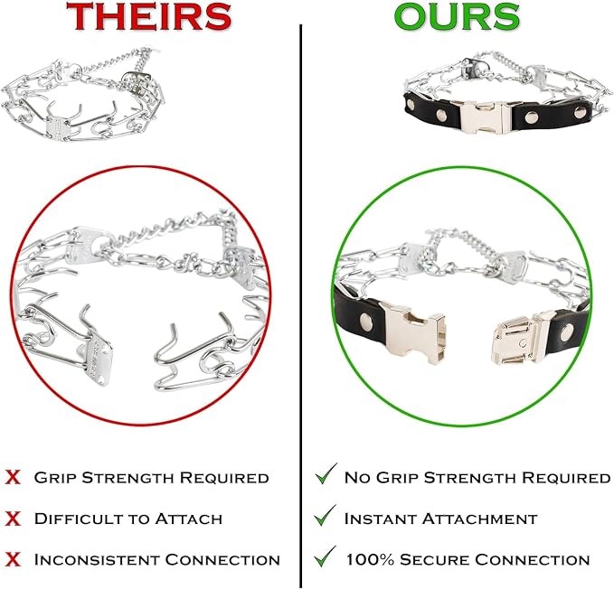 Herm Sprenger Prong Collar for Dogs Training – Quick Release Buckle & Swivel Ring for Easy Use – Made of Durable Steel Chrome Plated in Germany– 4.0mm Prongs for Extra Large Dogs with 26-30" Neck