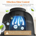 Lifewit Hidden Plant Cat Litter Box with Electric Odor Control System Black | Extra Large Enclosure Litter Tray with Carbon Filter& Odor Control, Aesthetic Cats Stuff for Living Room, Bathroom, Corner