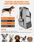Waterproof Dog Backpack Carrier for Small Dogs Under 24 lb, Grey | 4-Layer Protection, Adjustable Dog Hiking Backpack with Storage Pockets, Reflective Strips, Non-Slip Handle for Travel