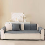 Velvet Washable Dog Couch Cover, Non-Slip Waterproof Pet Sofa Protector for Cushion Sectional, L-Shaped Sofa & Loveseat, Machine Washable(1PC/27.6"x90",Dark Grey)