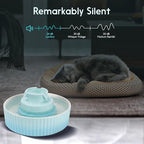 Lawfery Ceramic Cat Water Fountain, 2.1L/71oz Cupcake Pet Fountain | 3 Carbon Filters, 2 Quiet Pumps, Heavy Ceramic Body, and 360° Drinking Area, Drinking Bowl for Indoor Cats and Small Dogs