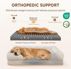 Comfort Expression Orthopedic Dog Bed for Extra Large Dogs with Bolster | Waterproof Dog Couch Bed with Washable Cover & Non-Slip Bottom, Supportive Egg Crate Foam XL Pet Bed, 45x35 Inch