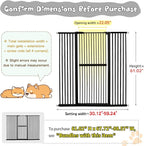 Lumizone 61.02" Extra Tall Pet Gate for Cat Dog 30.12"-59.24" Wide Black | Extra Tall Cat Gate for Doorway Hallway Stairs Pressure Mounted 1.37" Gap No Drilling Auto-Close Dual-Lock