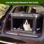 Portable Collapsible Soft Dog Crate for Medium Dogs,30in Black | Oxford Cloth Travel Camping dog kennel with 4 Mesh Windows & 2 Storage Pockets,for Indoor & Outdoor Use