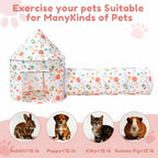 2-in-1 Cat Play Set, Pop-Up Cat Tunnel Rest Hut with Plush Ball Toys | Collapsible Cat Toys Combo with Tent & Ball for Indoor Tunnel, Hiding & Lounging，Suitable forca, dogs, rabbits. Perfect toy.