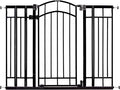 Ingenuity Multi-Use Decorative Extra Tall Walk-Thru Baby Gate, Fits Openings 28.5-48 Inch (Pack of 1), Black Metal, for Doorways and Stairways, 36' Tall Baby and Pet Gate, Black, One Size