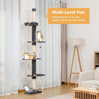 PETEPELA Cat Tree for Indoor Cats, 34.6" Small Cat Tower with Scratching Posts, 2 Condos, Scratching Ramp & Dangling Toys, Cat Play House for Kittens and Small Cats | Compact tower with thick sisal posts, 2 condos, dangling toys & a cozy top bed—for ki...